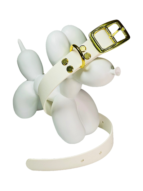 LEASh Pet Collar Biothane - Gold White