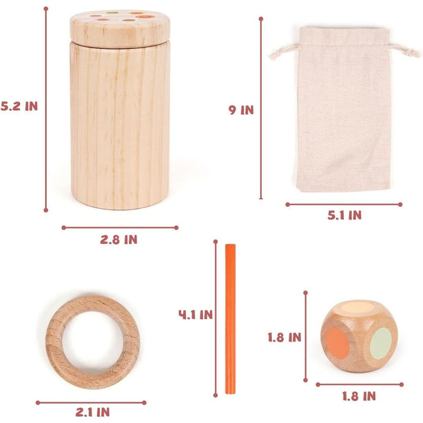 StitchesandTweed Wooden Montessori Balancing Sticks Game Toy