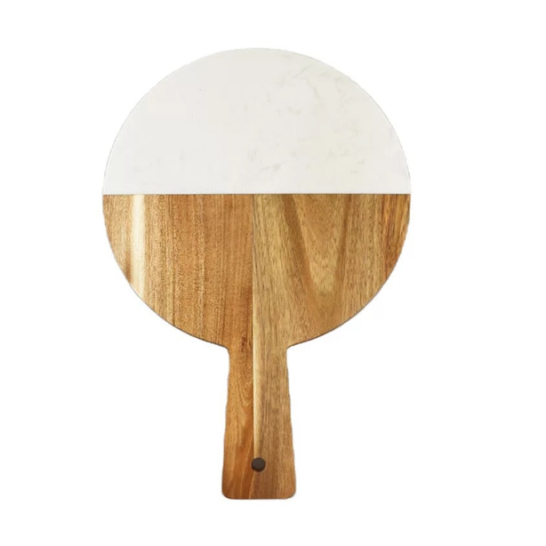 StitchesandTweed Acacia Wood Marble Serving Cheese Board Tableware