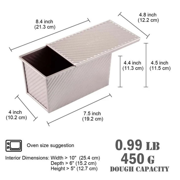 ChefMade Baking Toast Box Corrugated Baking Mold Non-Stick Bakeware