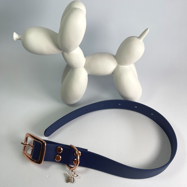 LEASh Pet Collar Biothane - Berry Blue Rose Hardware