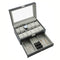 StitchesandTweed 12 Slot Watch Box 2 Tier Organizer - Black
