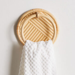 StitchesandTweed Rattan Towel Holder and Toilet Roll Holder Bundle Deal