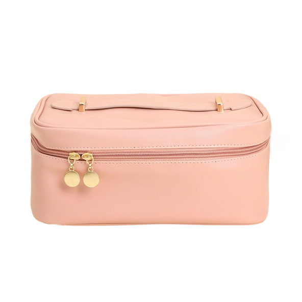 StitchesandTweed Rose Sakura Vegan Leather Travel Make Up Cosmetic Bag