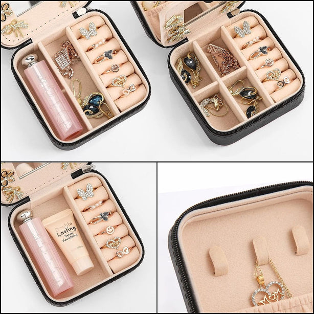 StitchesandTweed Dford Jewellery Box with Mirror - Noir