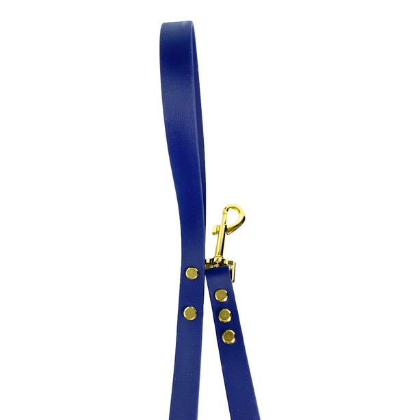 LEASh Pet Leash Biothane - Berry Blue Gold Hardware