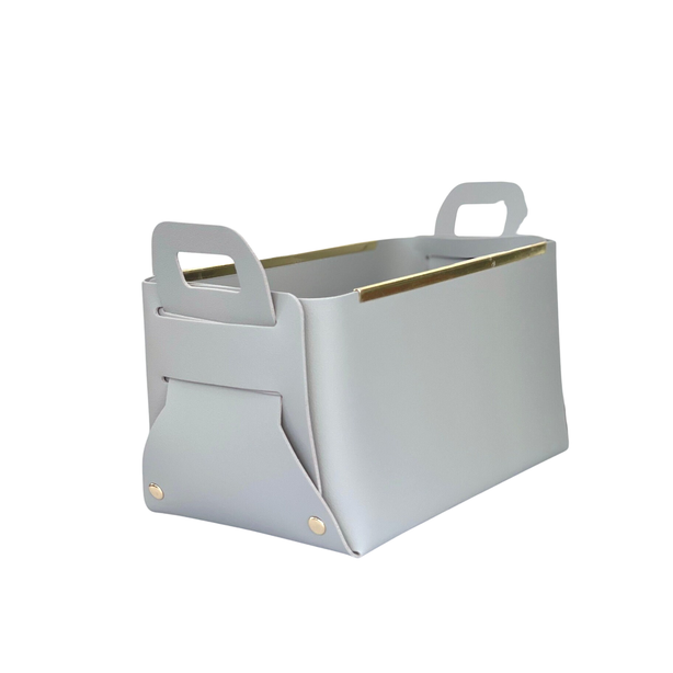 Vegan Leather Storage Basket