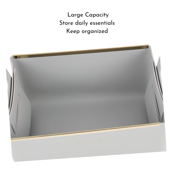 Vegan Leather Storage Basket