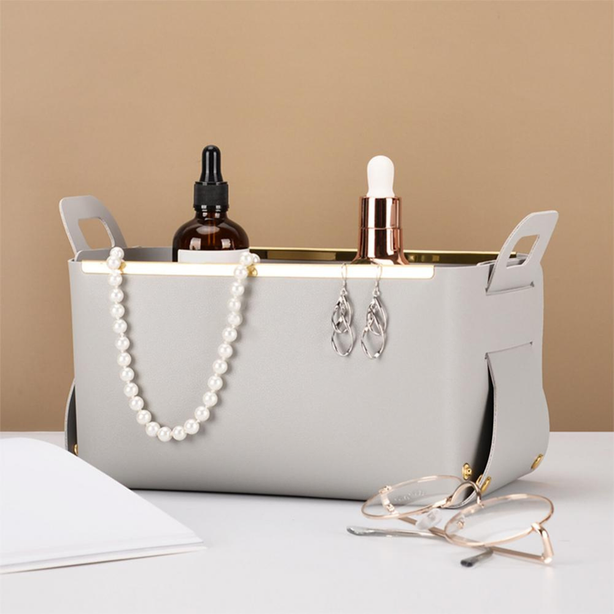 Vegan Leather Storage Basket