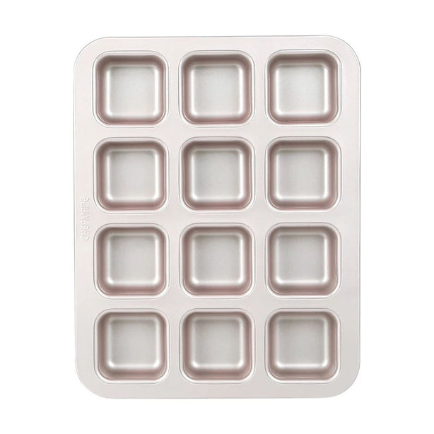 ChefMade Square Muffin Brownie Bakeware 12 Cavity Non Stick Baking Tray
