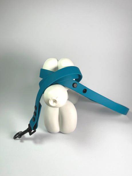 LEASh Pet Leash Biothane - Ocean Blue Black Hardware