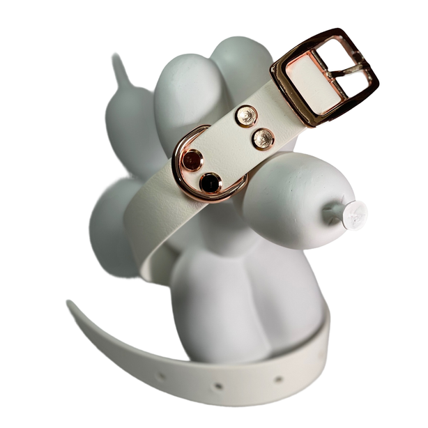 LEASh Pet Collar Biothane - Rose White