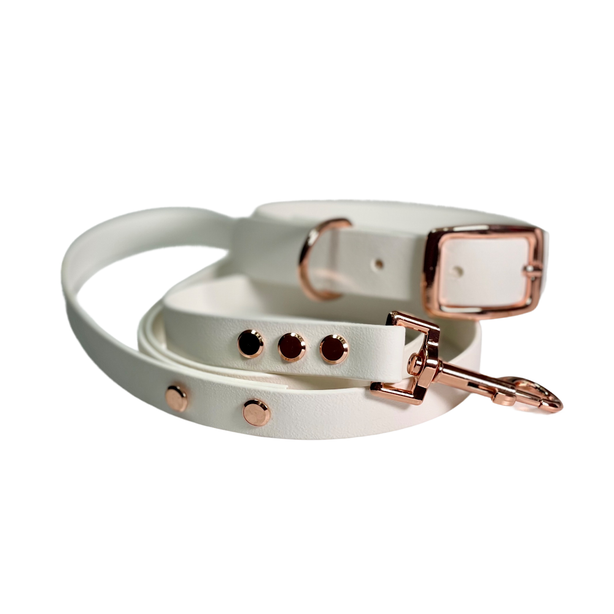 LEASh Pet Collar Biothane - Rose White