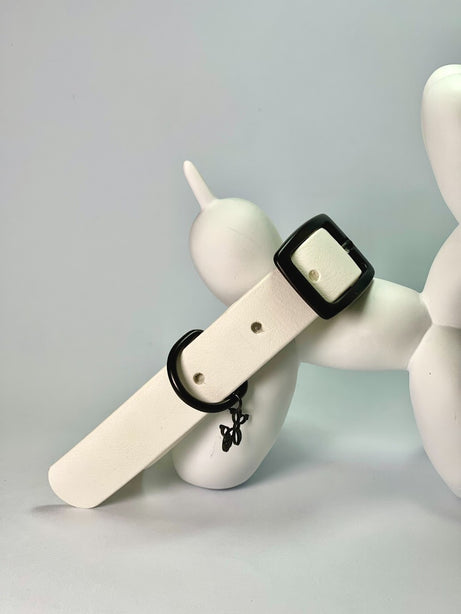 LEASh Pet Collar Biothane - White