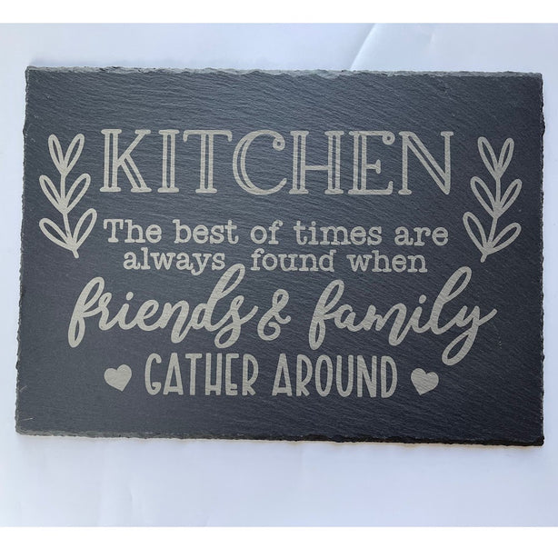 StitchesandTweed Slate Serving Plate - Charcuterie Board Kitchen Is Where Friends And Family Gather