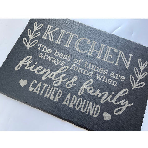 StitchesandTweed Slate Serving Plate - Charcuterie Board Kitchen Is Where Friends And Family Gather