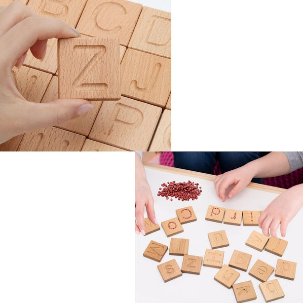 StitchesandTweed Alphabet Tracing Board with Flash Cards