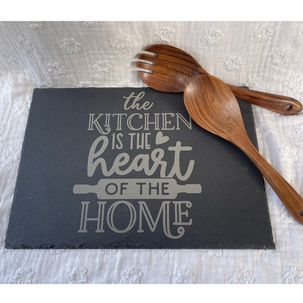 StitchesandTweed Slate Serving Plate - Charcuterie Board Kitchen Is The Heart Of The Home