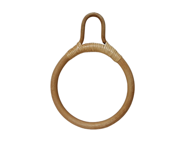 StitchesandTweed Rattan Wall Hook and Rattan Towel Holder - Natural Bundle Deal