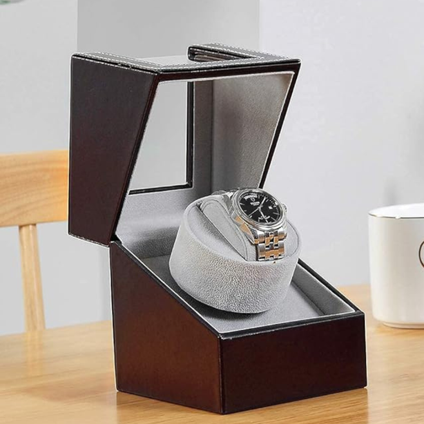 StitchesandTweed Automated Single Watch Winder - Brown