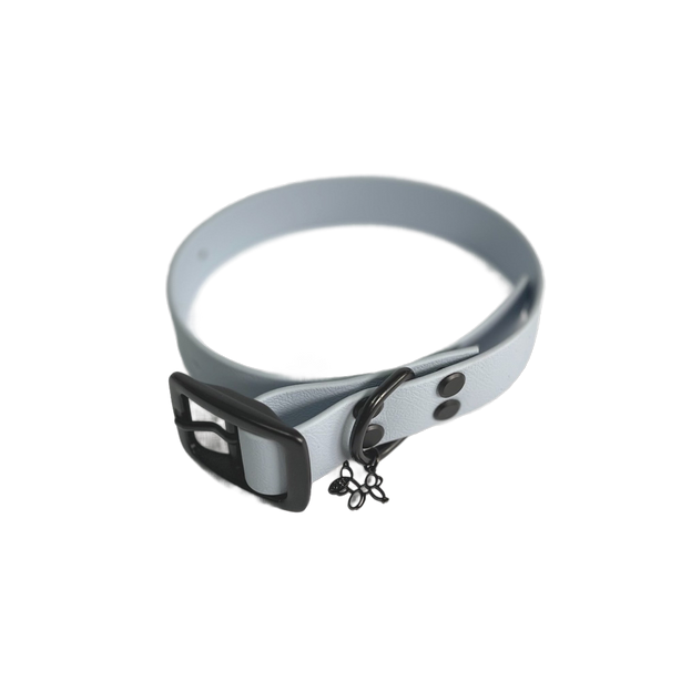 LEASh Pet Collar Biothane - Arctic Blue Black Hardware