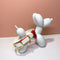 LEASh Pet Collar Biothane - Candy Cane - White - Gold Hardware