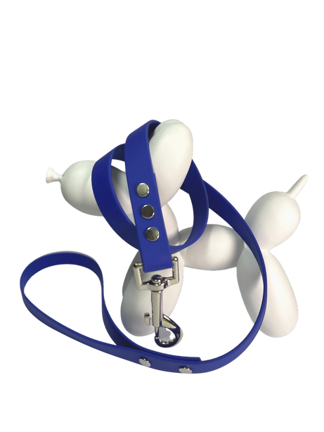 LEASh Pet Leash Biothane - Berry Blue Silver Hardware