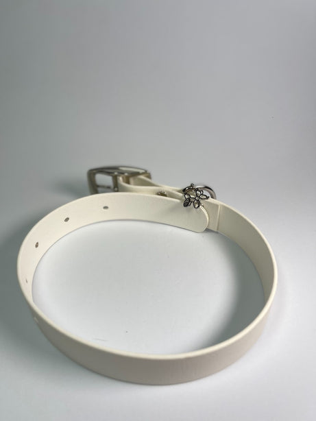 LEASh Pet Collar Biothane - Silver White