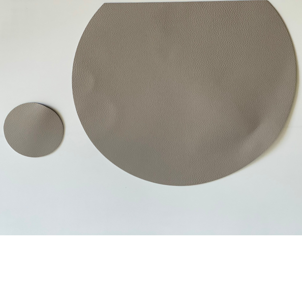 StitchesandTweed Vegan Leather Placemat Coaster Reversible Grey Set