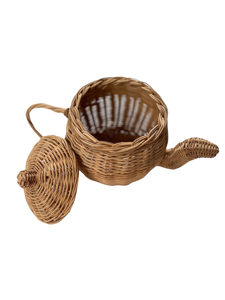 StitchesandTweed Rattan Teapot and Tea Cups Playset