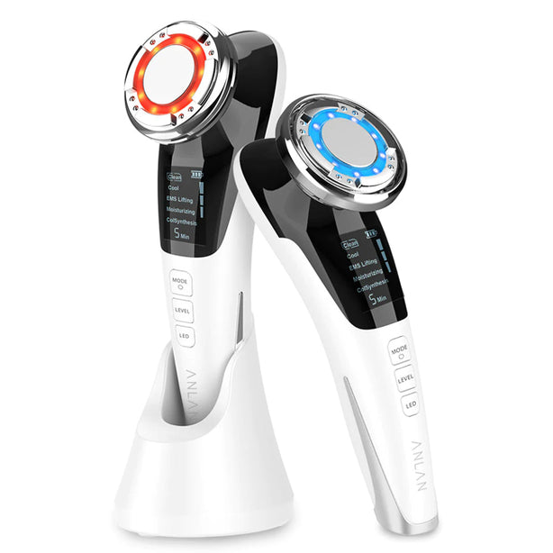Anlan Multifunctional Facial Device 5 in 1 EMS Facial Massager White