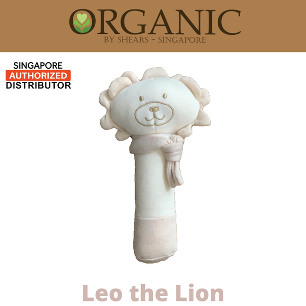Shears Organic Baby Toy Toddler Squeaker Toy Leo the Lion