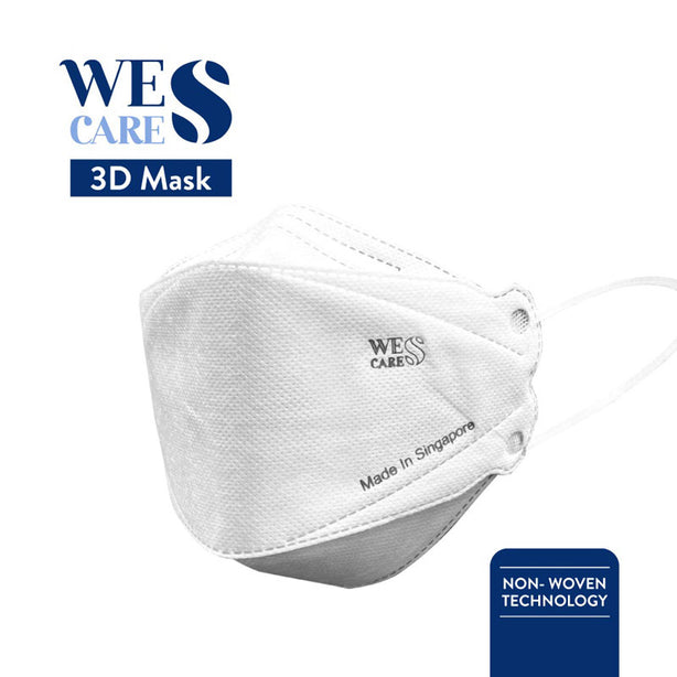 Wes Cares 3D Premium Face Mask [20Pc] (KF94 Design) | Made In Singapore | BFE 99.9% UV Sterilised (Local Delivery Only)