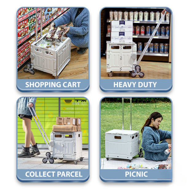 Foldable Grocery Utility Cart Trolley