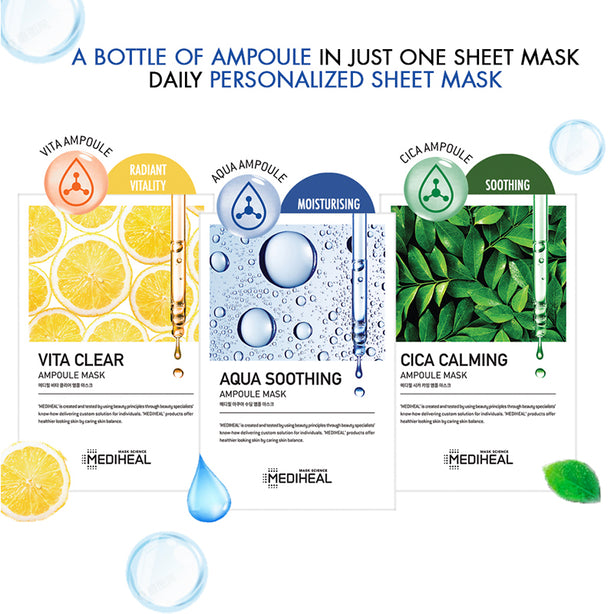 Mediheal Aqua Soothing Ampoule Mask Box 10s