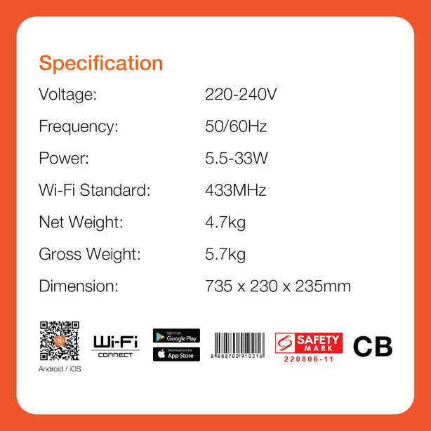 Mowe Smart Ceiling Fan 46