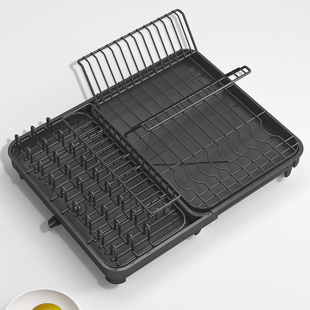 Modern Retractable Dish drying rack with cup cutlery and chopsticks drain holder