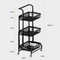 3 Tier Collapsible Trolley Cart Storage Rack Tray Shelf