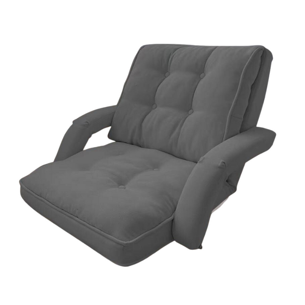 Folding Floor Armchair Sofa / Adjustable Back & Lumbar support - Grey