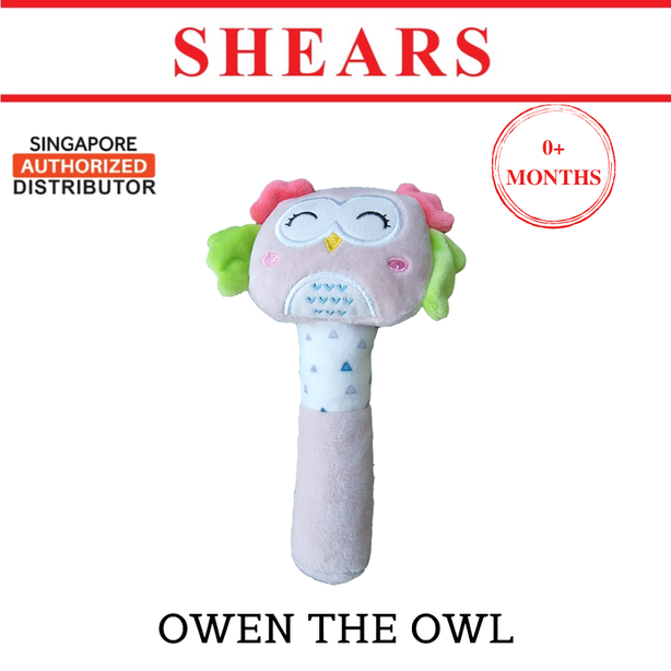 Shears Baby Soft Toy Toddler Squeaker Toy Savanna Series Owen the Owl
