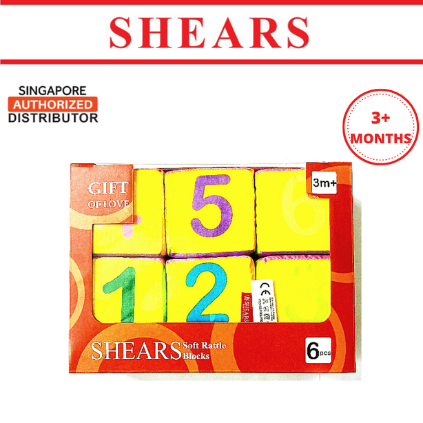 Shears Baby Soft Toy Toddler Rattle Blocks 6 Pcs Set