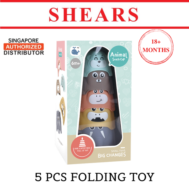 SHEARS Baby Toy Toddler Stacked Cup 5 Pcs Animals Toy