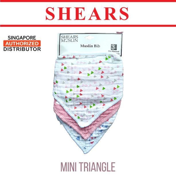 Shears Baby Bib Toddler Muslin Bib 3 Pcs Set Mini Triangle