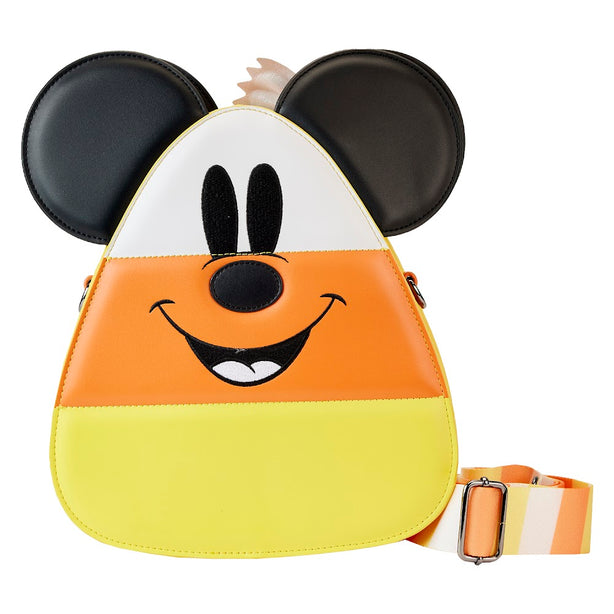 LOUNGEFLY DISNEY MICKEY AND MINNIE CANDY CORN CROSSBODY