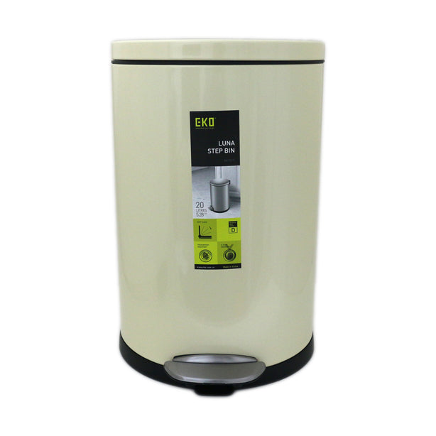 Eko Step Bin With Soft Closing Lid 20L Black Luna