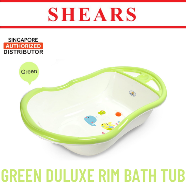 Shears Baby Bath Tub Deluxe Rim Bath Tub Green