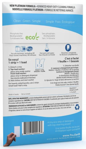 TRU EARTH ECO-STRIPS LAUNDRY DETERGENT (FRESH LINEN PLATINUM - 64 LOADS)