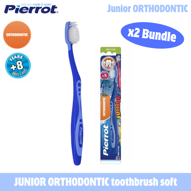 Pierrot Junior Orthondontic Toothbrush Soft (Age 8+) (Bundle of 2)