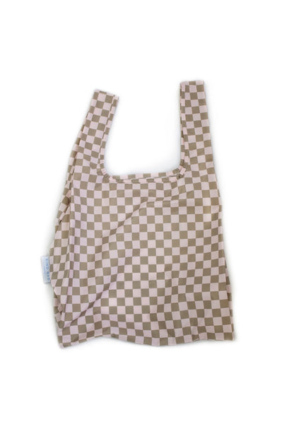 Kind Bag Medium Checkerboard Teal and Beige