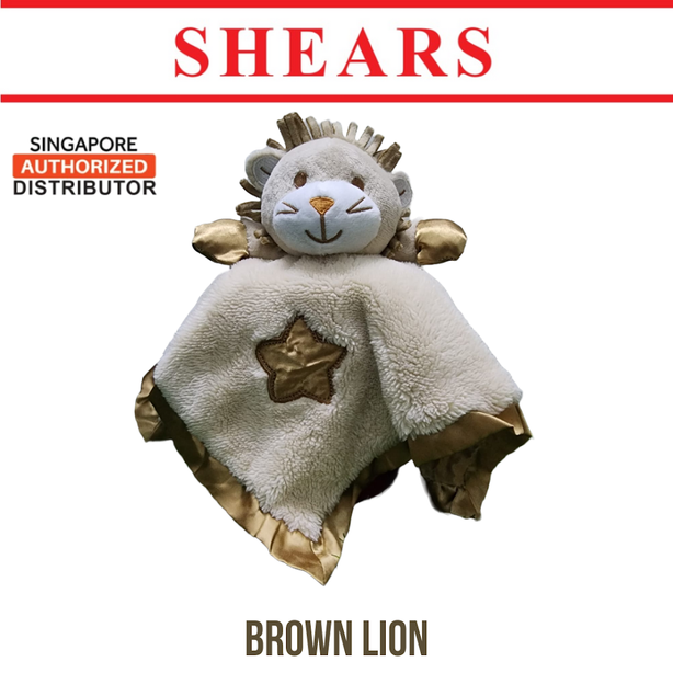 Shears Baby Blanket Newborn Security Blanket Brown Lion